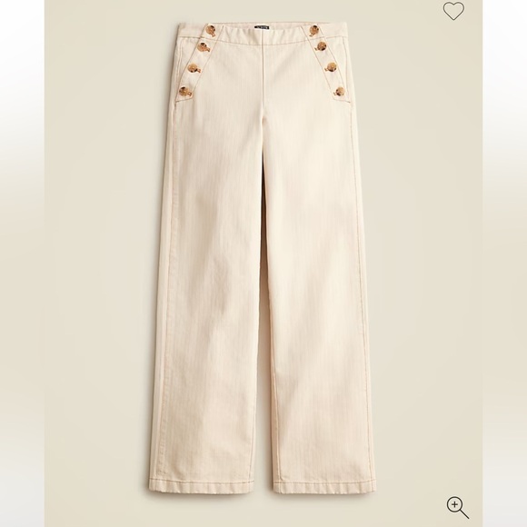 J crew Sailor-button wide-leg pant in ecru herringbone - Picture 1 of 2